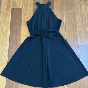 Metisu black key front halter dress